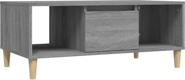 vidaXL Couchtisch in Grau Sonoma aus Holzwerkstoff und Eukalyptus, B/T/H: 90 x 50 x 36,5 cm - Bild 1