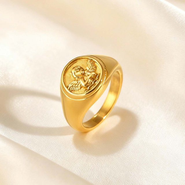 Myfresty Amor-Engel-Ring, Edelstahl, Gold, Damen - Bild 1
