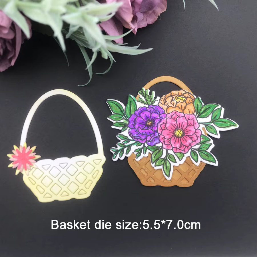 Alinacutle Metall-Stanzform Frühlingskorb-Blumen in Transparent für Scrapbooking und Papierkunst - Bild 3