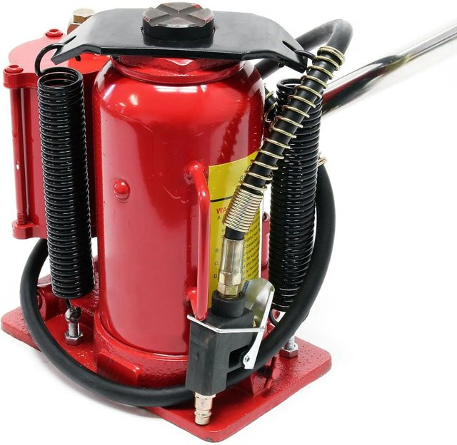 Wiltec Hydraulischer Stempelwagenheber 12T Pneumatisch in Rot aus Stahl - Bild 1