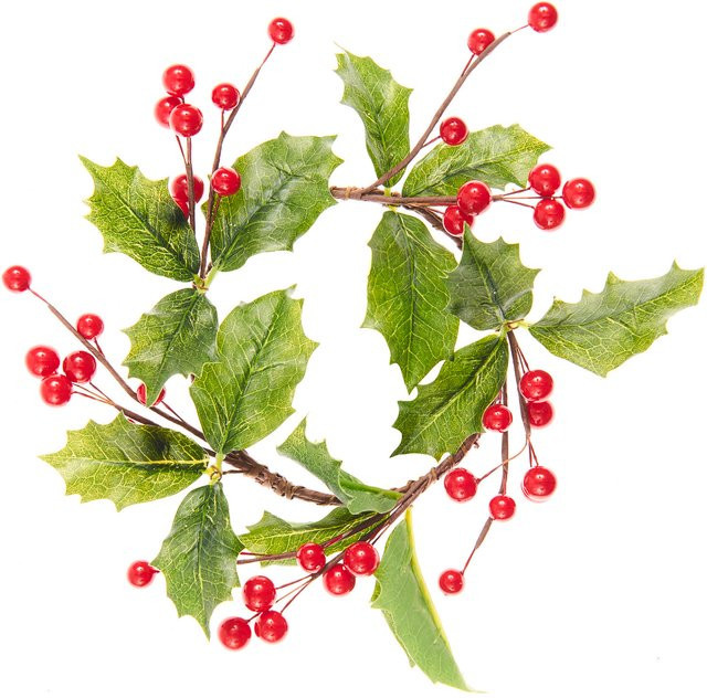 Rico Design Ilexkranz mit roten Beeren in Grün und Rot für die Weihnachtszeit, Durchmesser: 20,0 cm - Bild 1