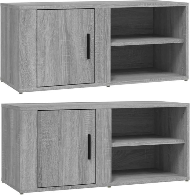 2er-Set vidaXL TV-Schränke aus Holzwerkstoff in Grau Sonoma, B/T/H: 80 x 31,5 x 36 cm - Bild 1