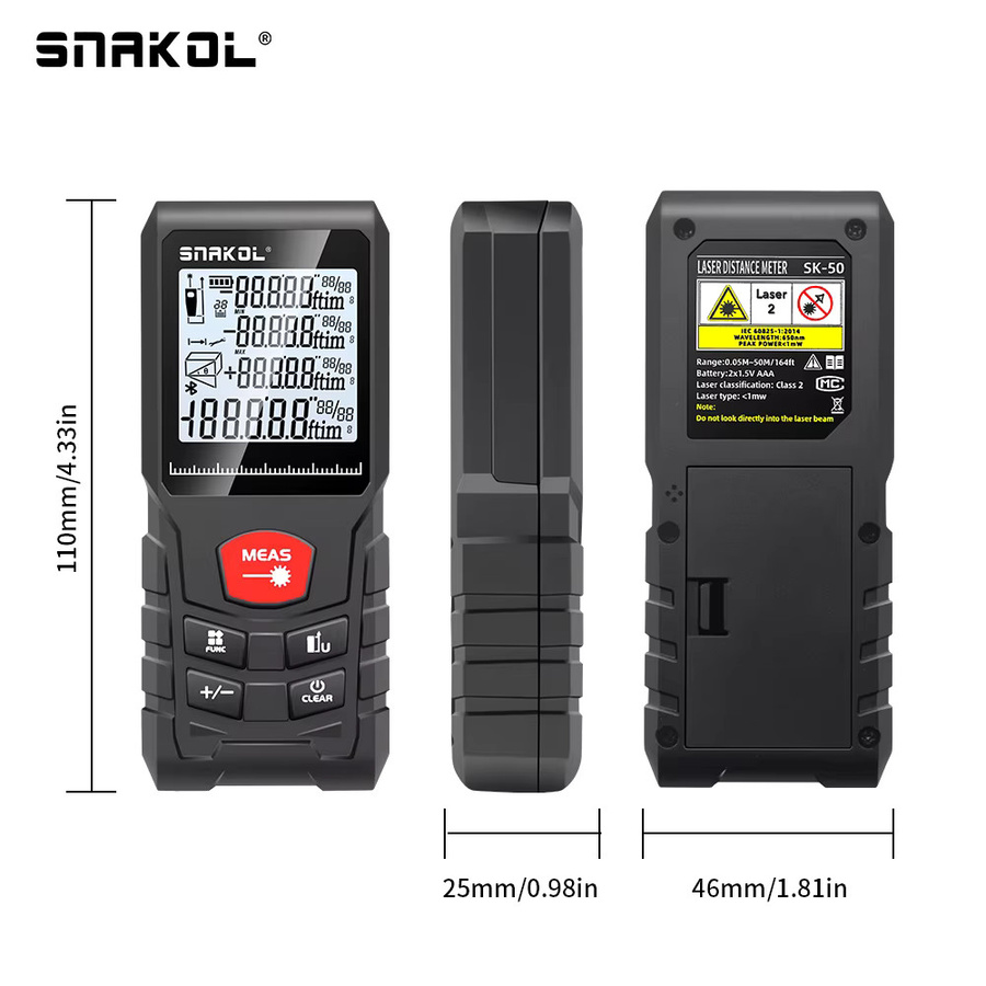 Snakol Professioneller Laser-Entfernungsmesser in Schwarz - Bild 4