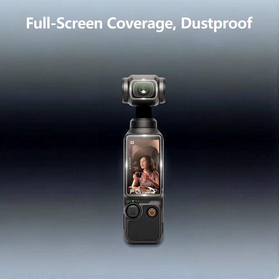 EXSKOF Displayschutz-Set für DJI Osmo Pocket 3 mit gehärtetem Glas und Objektivschutz in Transparent inklusive Reinigungsset - Bild 6