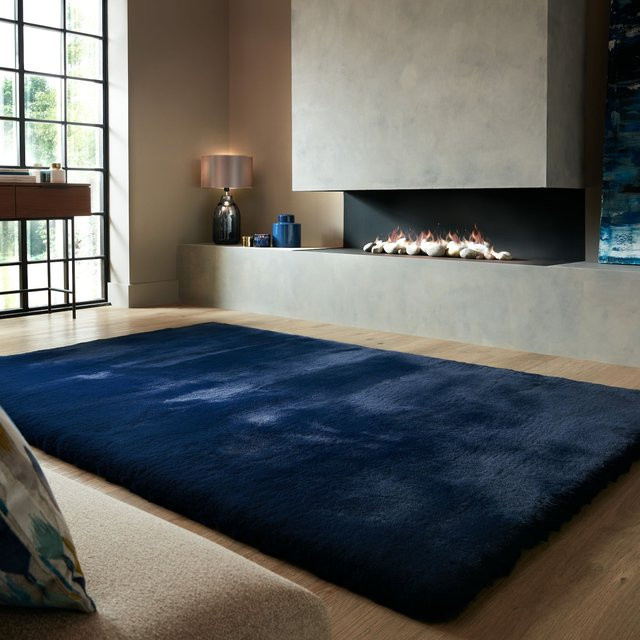 DENE Kadima Design Teppich uni Blau B: 120 cm, T: 170 cm - Bild 1