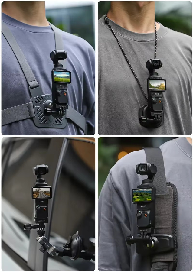 DJI OSMO Pocket 4 und Pocket 3 Schnellverschluss-Montageadapter mit faltbarer Verlängerungshalterung und Stativadapter in Schwarz - Bild 5