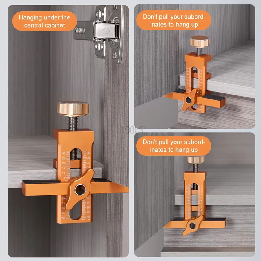 LTOOLS 2-in-1 Positionierer für Schranktüren in Orange, Montagevorrichtung für 6 mm, 8 mm und 10 mm Rebounder - Bild 4