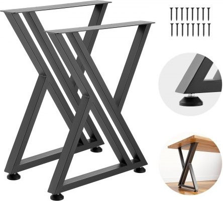 VEVOR Tischgestell 2er-Set aus Kohlenstoffstahl in Schwarz, X-förmige Tischkufen für Schreibtische, Couchtische und Esstische, Höhe: 74,0 cm, Breite: 61,0 cm - Bild 1