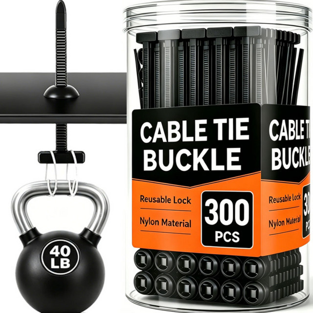 Nylon-Kabelbinder mit Schnalle und Stiftknopf in Schwarz, universelle selbstverriegelnde Befestigungsriemen für die Autoreparatur - Bild 1