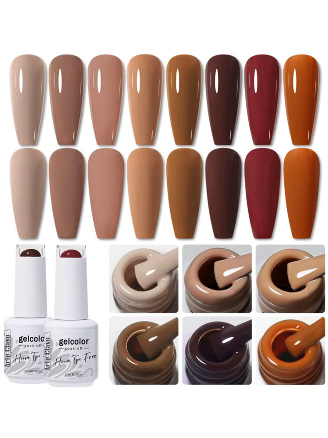 Arte Clavo Gel Nagellack, Rot Braun, Glänzend, 15 ml - Bild 4
