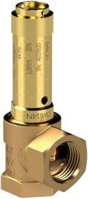 Riegler Eck-Sicherheitsventil für Flüssigkeiten, G 1, Ansprechdruck 6 bar, Messing in Gold - Bild 1