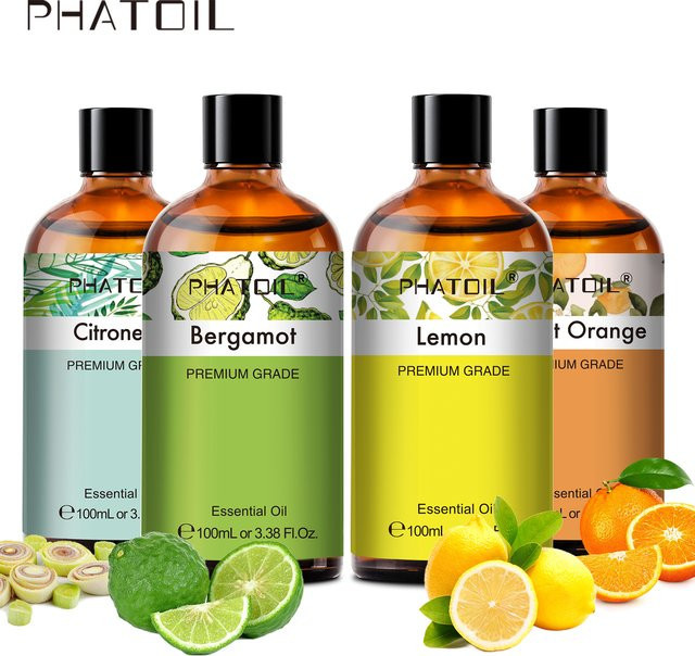 PHATOIL Ätherisches Pflanzen-Aromatherapieöl, 100 ml, Bergamotte, Citronella, Lavendel, Zitrone, Eukalyptus - Bild 1