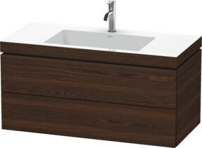 Duravit Waschtischunterschrank L-Cube c-bonded, wandhängend, Naturgebunden, 2 Schubladen, B: 100 cm, T: 48 cm, H: 50 cm - Bild 1