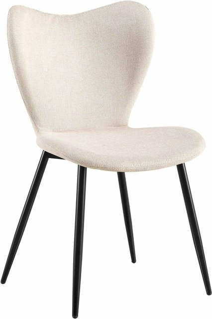 DELUKE Esszimmerstuhl COLON in Creme mit Stoffbezug und Metallgestell, B/T/H: 50 x 58 x 80 cm - Bild 1
