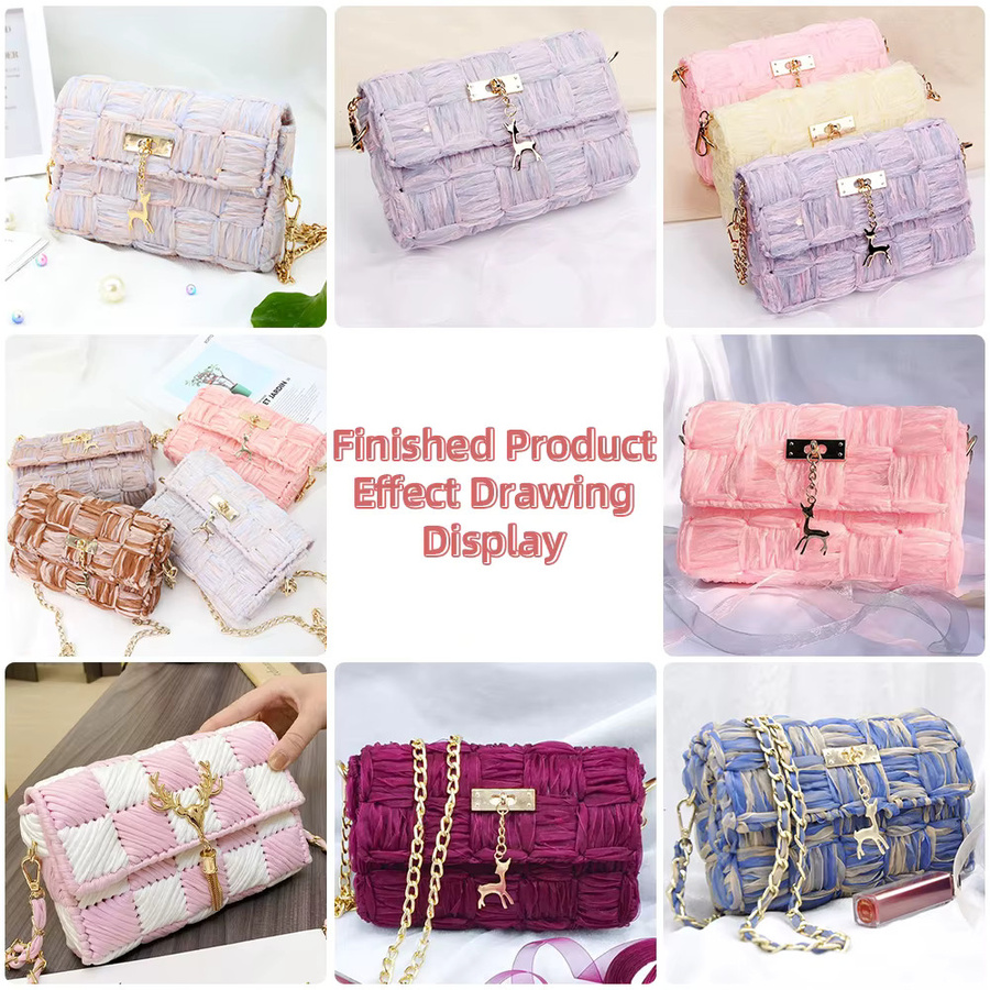 QJH 5 Stück Kunststoff-Netztaschen als DIY-Zubehör für Häkeltaschen und Geldbörsen - Bild 3