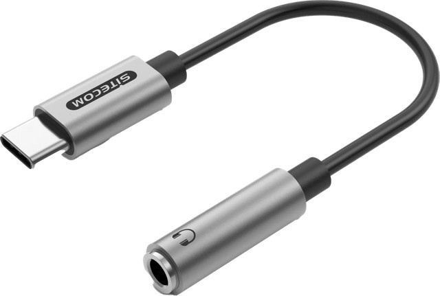 Sitecom USB-C auf 3,5 mm Klinke Adapter in Grau aus Aluminium - Bild 1