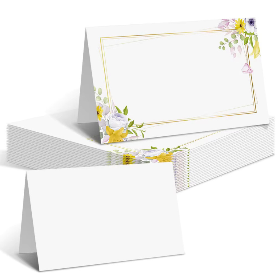 Weiße Tischkarten aus Papier für Hochzeit, Abendessen und Geburtstag als Sitznummern oder Namenskarten - Bild 2
