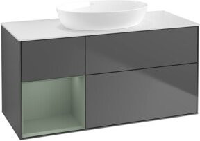 V&B Waschtischunterschrank Finion mit Wandbeleuchtung, Anthrazit lackiert, Breite: 120 cm, Tiefe: 50,1 cm, Höhe: 50,1 cm - Bild 1