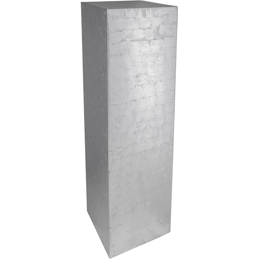 Vivanno Säule Podest aus Fiberglas in Blattsilber, B/T/H: 30 x 30 x 100 cm - Bild 2