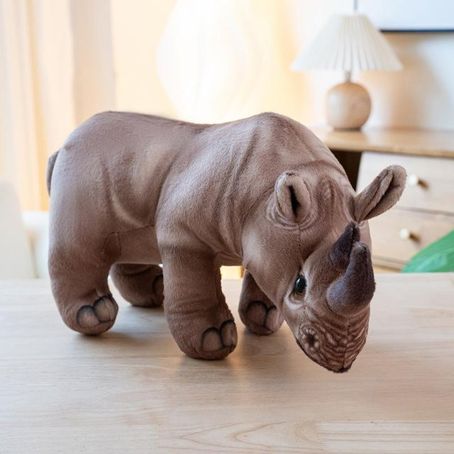 Nashorn Kuschelpuppe, Plüschtier, braun, ab 14 Jahren - Bild 1
