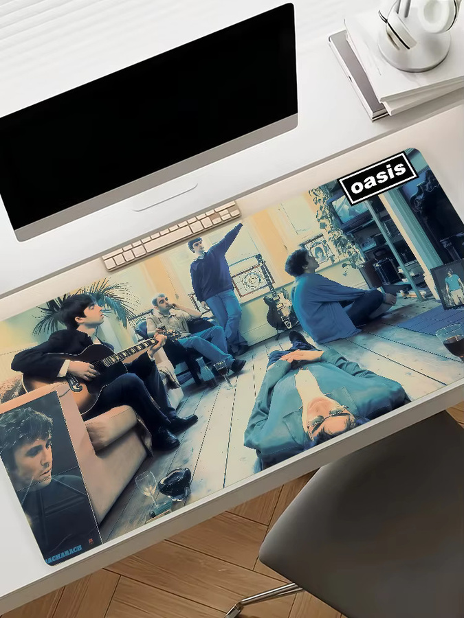 Band O-Oasis Mauspad für Computer und Laptop, rutschfeste Schreibtischunterlage aus Gummi, Multicolour - Bild 7