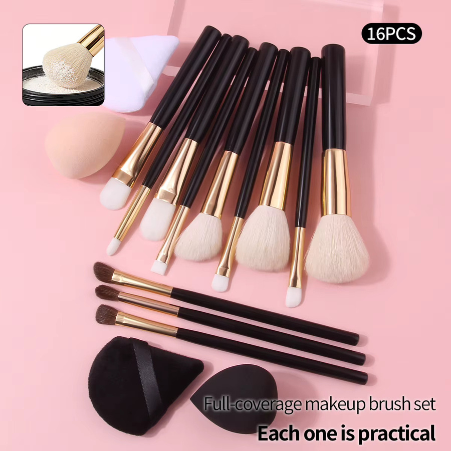 KOSSHOW Make-up-Pinsel-Set mit Schwamm und Puderquaste, 16-teilig, Unisex - Bild 3