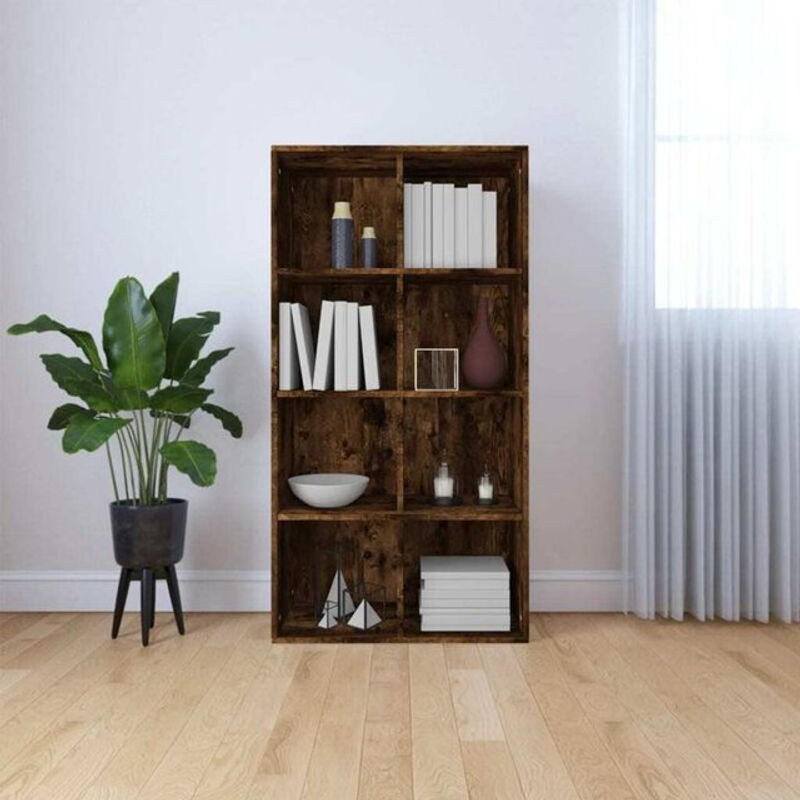 Vidaxl Bücherregal Sideboard aus Holzwerkstoff in Räuchereiche, B/T/H: 66 x 30 x 130 cm - Bild 1