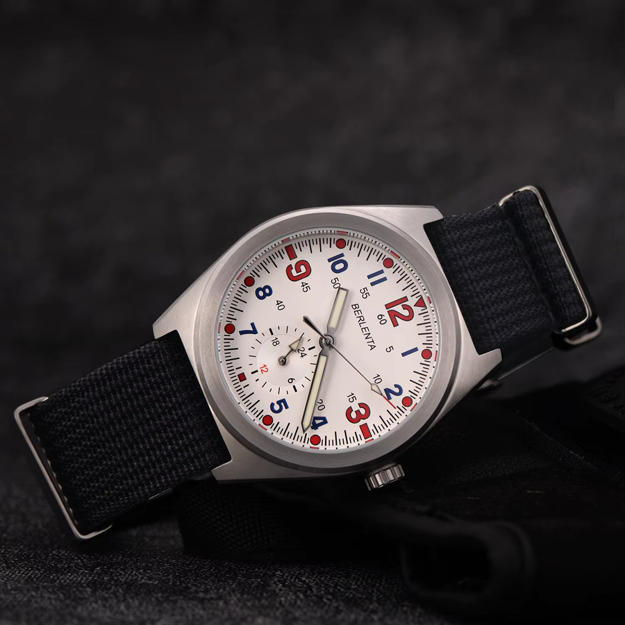 Berlenta Armbanduhr, Edelstahl, Weiß, Herren, 10 ATM - Bild 2