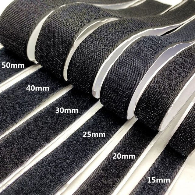 Extra stark klebendes Klettband aus Nylon in Schwarz, 2 m Rolle - Bild 1