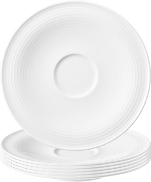 Seltmann Weiden Untertassen Beat Color Glaze aus Porzellan, Farbe: Weiß, 6er Set, Durchmesser: 16,7 cm - Bild 1