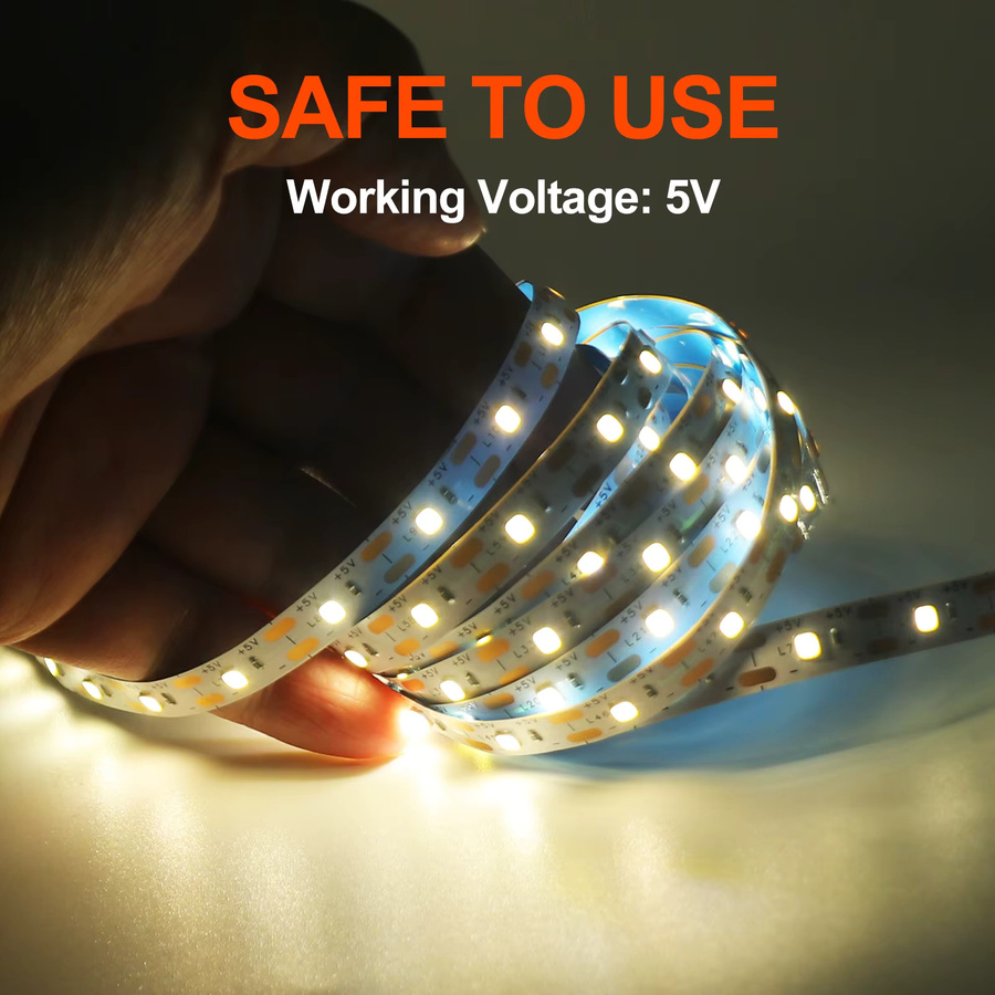 XUNATA Batteriebetriebener LED-Streifen 3528 mit 60 LEDs für TV-Hintergrundbeleuchtung und Schrank, DC5V, wasserdicht nach IP21 - Bild 2