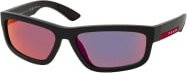 Prada PS 05ZS Sonnenbrille, Rechteckig, Vollrand, Kunststoff, Herren, black grey - Bild 1