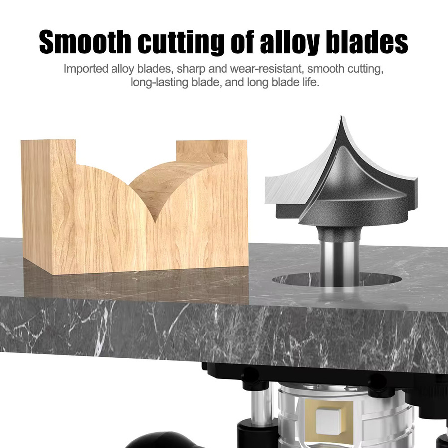 Vsharp CNC-Fräser Point Cutting Round Over Bit aus Wolframkarbid für die Holzbearbeitung, Farbe: Silber, Schaftdurchmesser: 6 mm - Bild 2