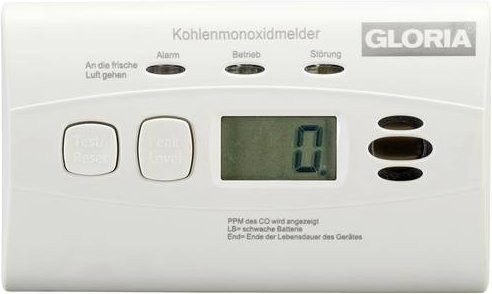 Gloria Kohlenmonoxidmelder KO10D mit Display, weiß, batteriebetrieben - Bild 1