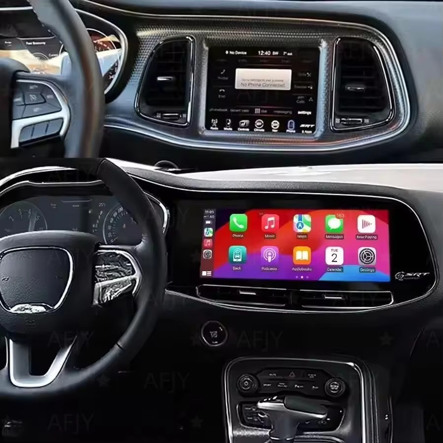 YANFU Android 13 Radio Multimedia Stereo für Dodge Challenger SRT Hellcat 2010-2023 mit Carplay, GPS und Navi, Schwarz - Bild 2