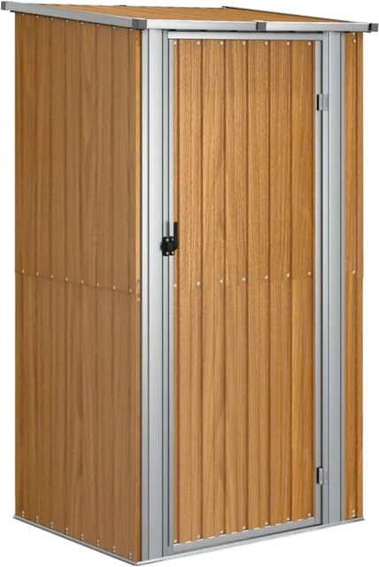vidaXL Geräteschuppen aus verzinktem Stahl in Braun, B/T/H: 118,5 x 97 x 209,5 cm - Bild 1