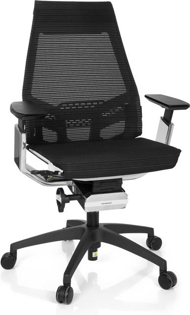 hjh OFFICE Profi Bürostuhl GENIDIA SMART WHITE in Weiß mit Netzstoff und Armlehnen - Bild 1