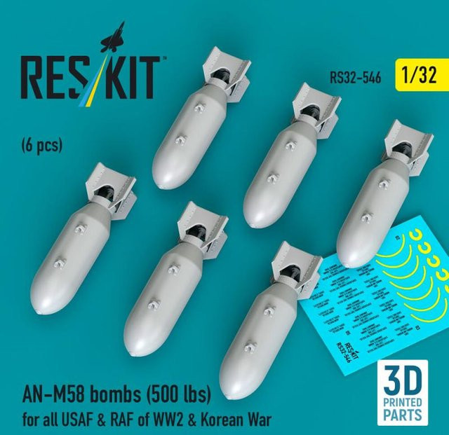 ResKit Models AN-M58 Bombs, 6-teiliges Set, 3D Printed - Bild 1