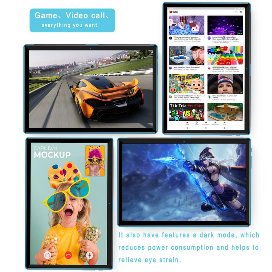 Android 11 Tablet mit 10,1 Zoll Display, Octa Core Prozessor, 64 GB Speicher, 4G SIM-Karte Unterstützung, Blau inklusive Cover Case - Bild 7