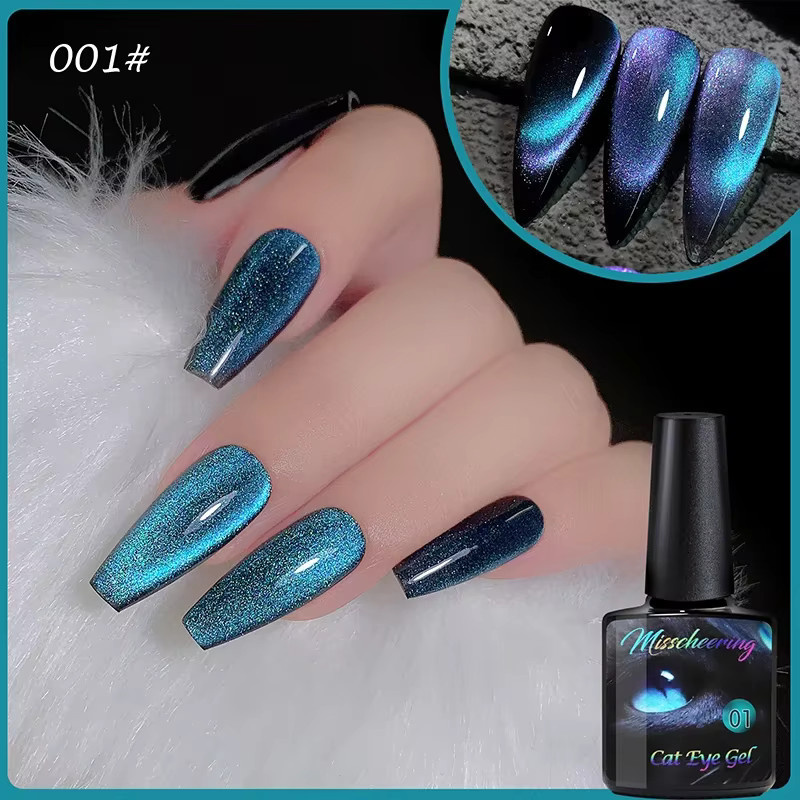 Misscheering Magnetisches Nagelgel Regenbogen Katzenauge, 8 ml, Schimmernd - Bild 6