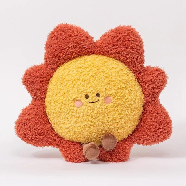 Yiran toy Plüschkissen mit Sternen-Motiv, gelb, rund und superweich - Bild 1