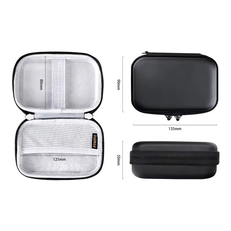 Fosoto Wasserdichte tragbare Mini-Box Kamera-Schutzhülle und Reise-Aufbewahrungstasche für Polaroid HP Sprocket in Schwarz - Bild 5