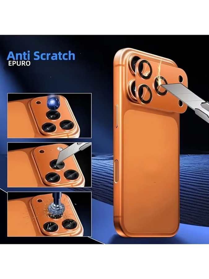 Kameraobjektivschutz für iPhone 17 Pro und iPhone 17 Pro Max in Orange mit robustem Metallring und gehärtetem Glas - Bild 7
