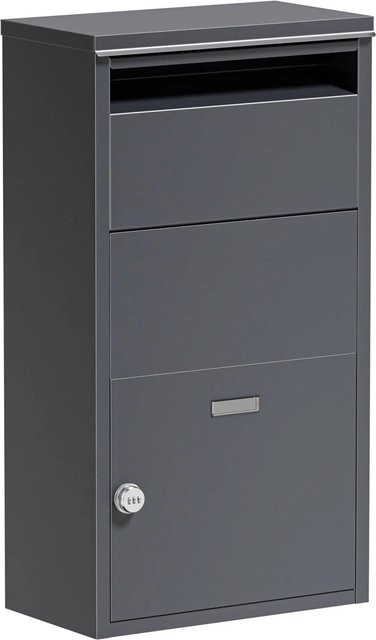 Wiltec Paketkasten Standbriefkasten in Grau und Anthrazit, B/T/H: 41 x 22 x 75 cm - Bild 1