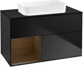 V&B Waschtischunterschrank Finion in Blau lackiert, Breite: 100 cm, Tiefe: 60,3 cm - Bild 1