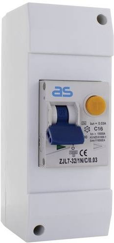 AS Schwabe FI-Schutzschalter Leitungsschutzschalter RCBO 2-polig 16A 0,03A 230V in Weiß - Bild 1