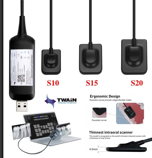 Woodpecker Digitaler Dental-Röntgensensor mit Halterung in Schwarz - Bild 1