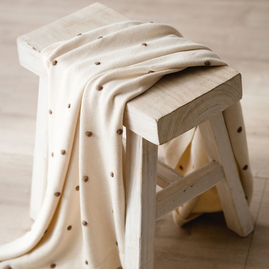 Kaiser Babydecke Knots aus 100% Organic Cotton in Strickoptik, B/B: 80 x 100 cm, Creme/Knots Light Brown - Bild 2
