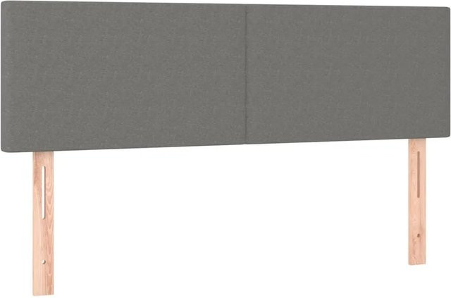 vidaXL LED Kopfteil Dunkelgrau mit USB-Anschluss und integrierter Beleuchtung, B: 144 cm, T: 5 cm, H: 78-88 cm - Bild 1