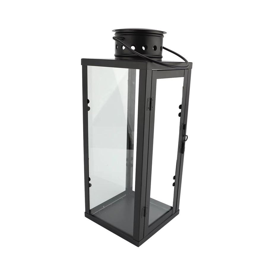 ZJCHAO Kerzenlaterne aus Eisen im Vintage-Stil, dekorativer Kerzenhalter aus Metall in Schwarz zum Aufhängen für Wohnzimmer und Innenhof - Bild 3